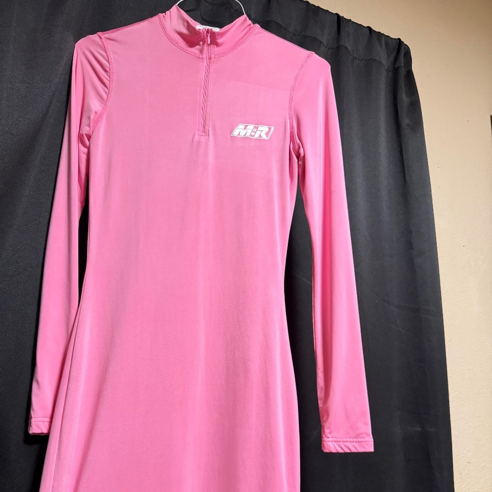 Mistress Rocks pink long sleeve mini bodycon dress